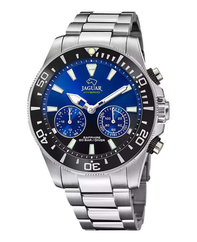 Jaguar Connected J888/6 reloj hombre smartwatch híbrido acero azul cristal zafiro