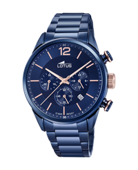 Lotus Chrono 18680/2 reloj hombre acero inoxidable azul cronógrafo 43mm