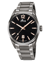Lotus Chrono 18684/2 reloj hombre acero negro pulsera gris