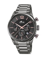 Lotus Chrono 18686/2 reloj hombre acero inoxidable negro cronógrafo 43mm