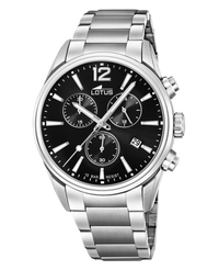 Lotus Chrono 18690/3 reloj hombre acero cronógrafo negro plateado