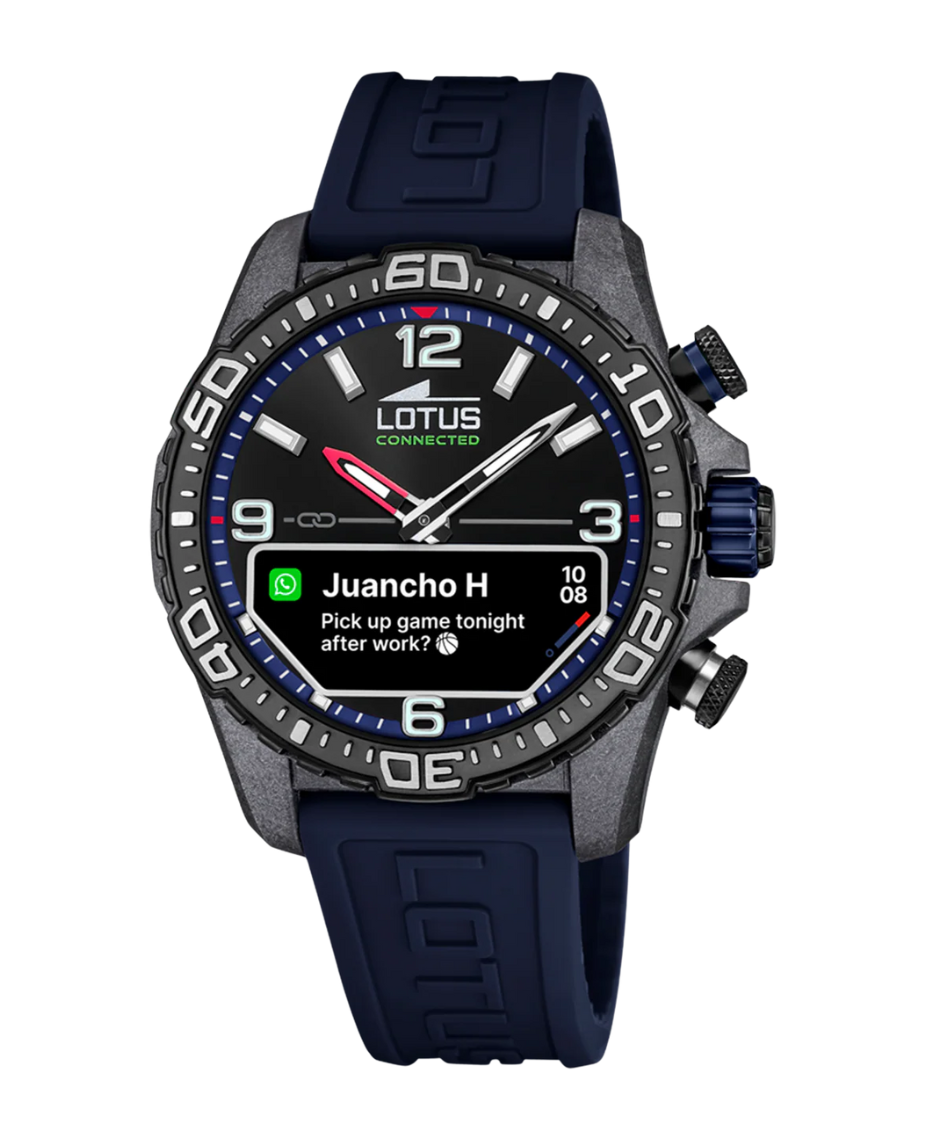 Lotus Classic 20000/1 reloj hombre smartwatch fibra de carbono plata lavanda esfera azul