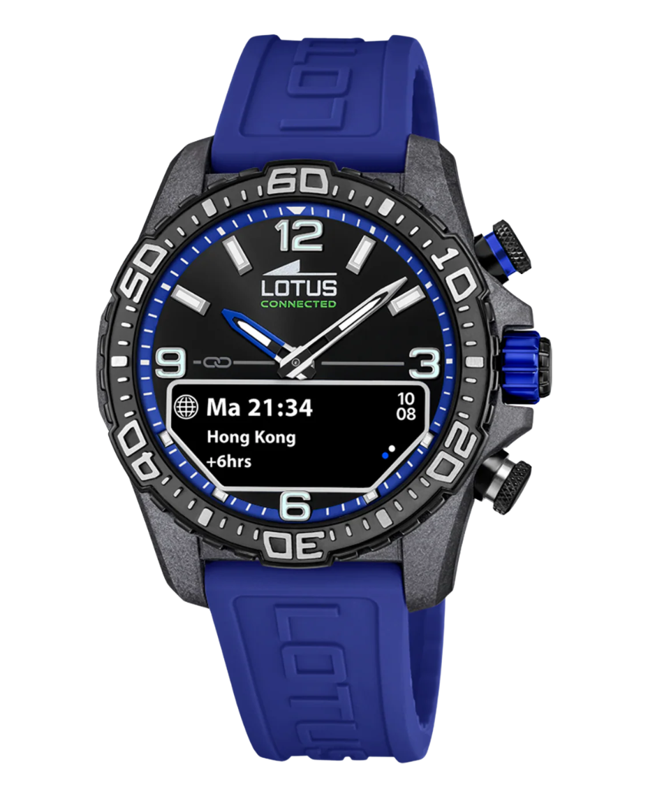 Lotus Classic 20000/3 reloj hombre smartwatch fibra carbono plata lavanda esfera azul
