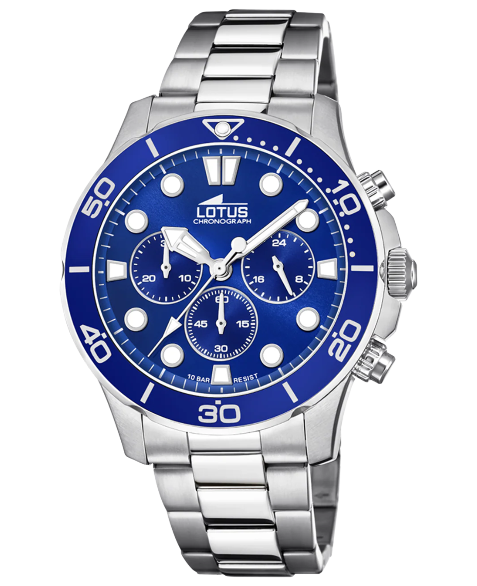 Lotus Excellent 18756/1 reloj hombre cronógrafo acero azul 44mm