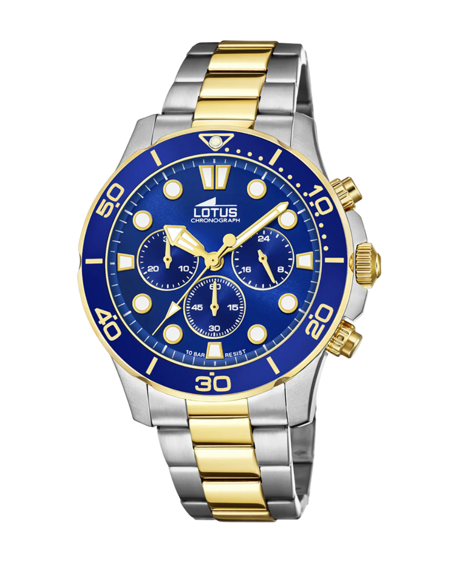 Lotus Excellent 18757/1 reloj hombre acero cronógrafo azul