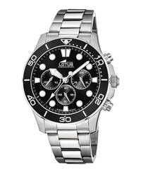 Lotus Excellent 18756/3 reloj hombre cronógrafo acero negro plateado