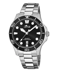 Lotus Excellent 18759/3 reloj hombre acero negro plateado