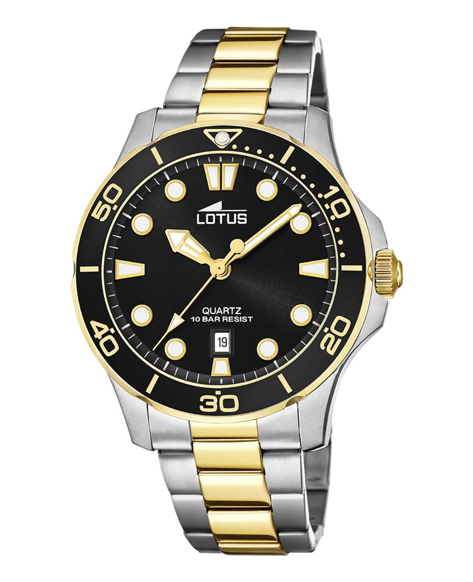 Lotus Excellent 18760/2 reloj hombre acero negro 44,5mm pulsera multicolor