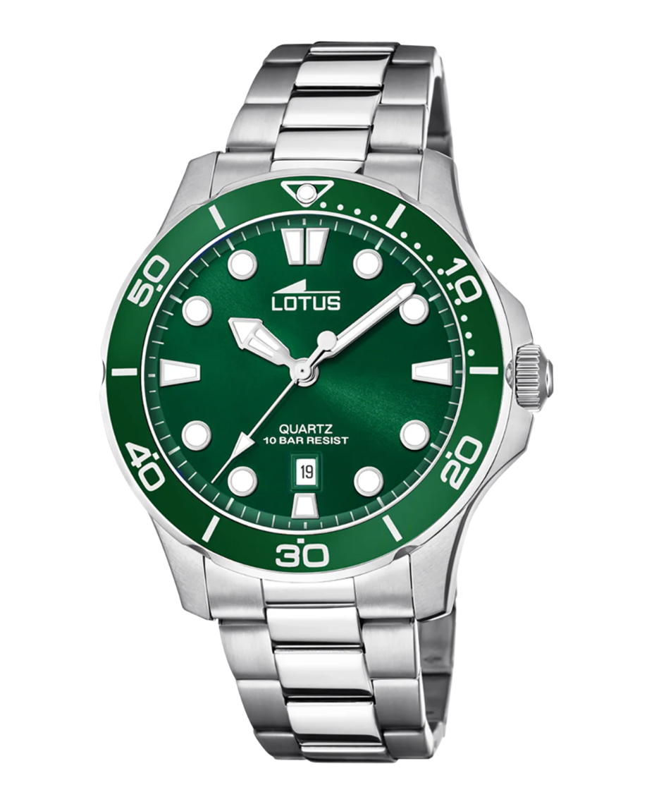 Lotus Excellent 18759/2 reloj hombre acero inoxidable esfera verde 44,5mm