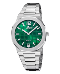 Lotus Excellent 18841/3 reloj hombre acero esfera verde pulsera armys plateada