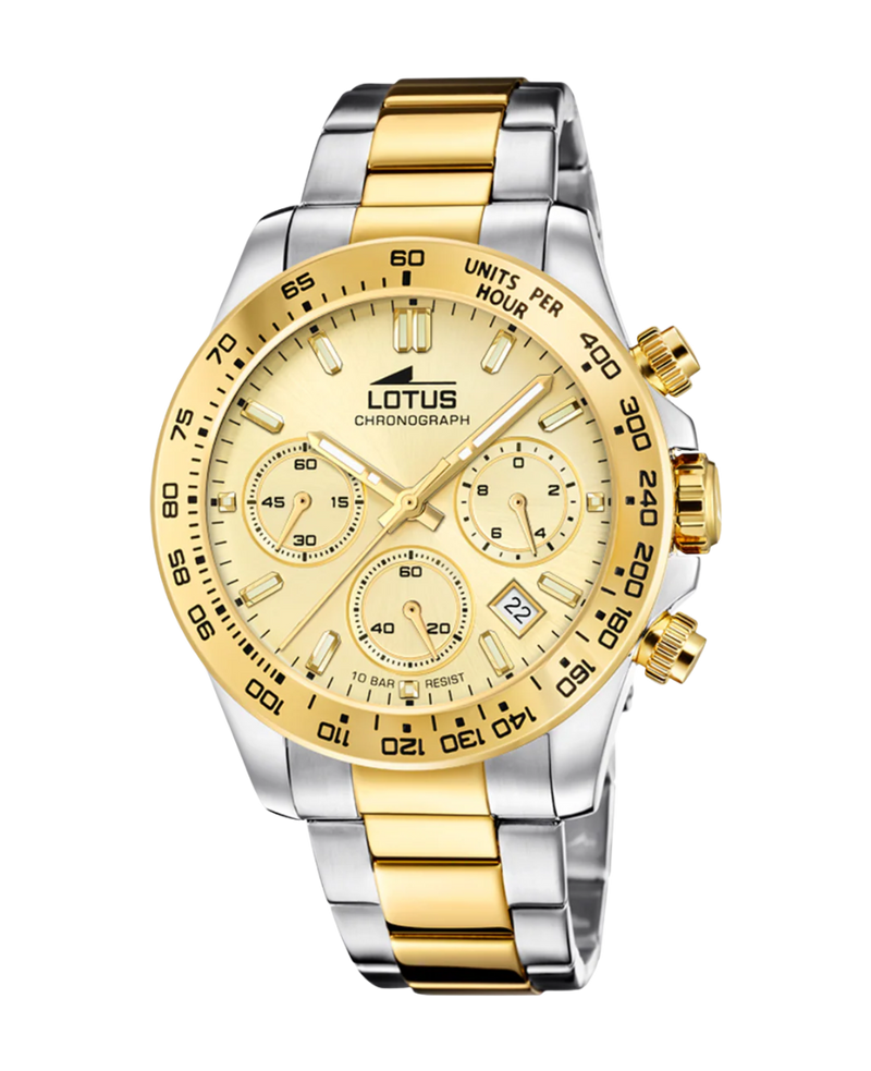 Lotus Freedom 18913/2 reloj hombre cronógrafo acero esfera beige