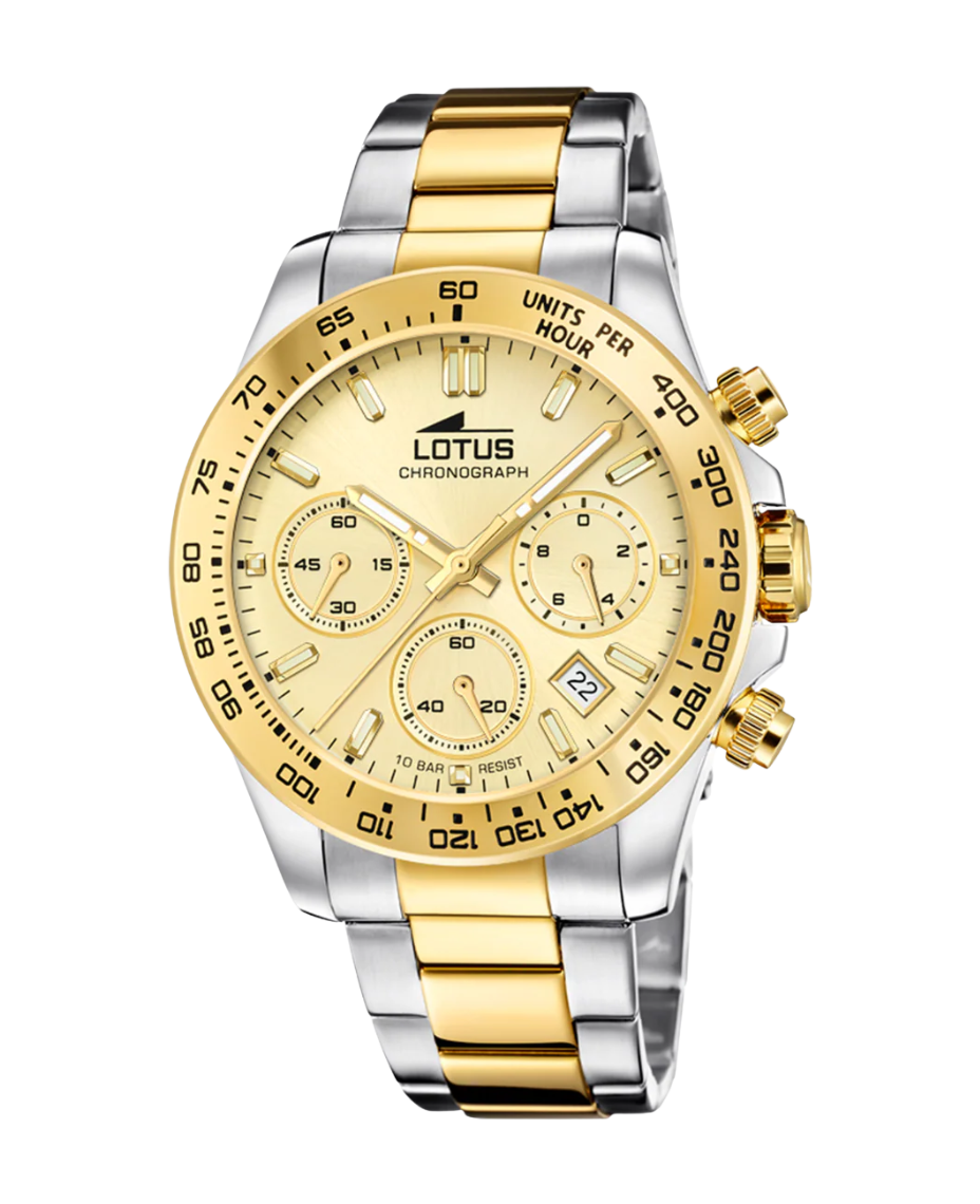 Lotus Freedom 18913/2 reloj hombre cronógrafo acero esfera beige