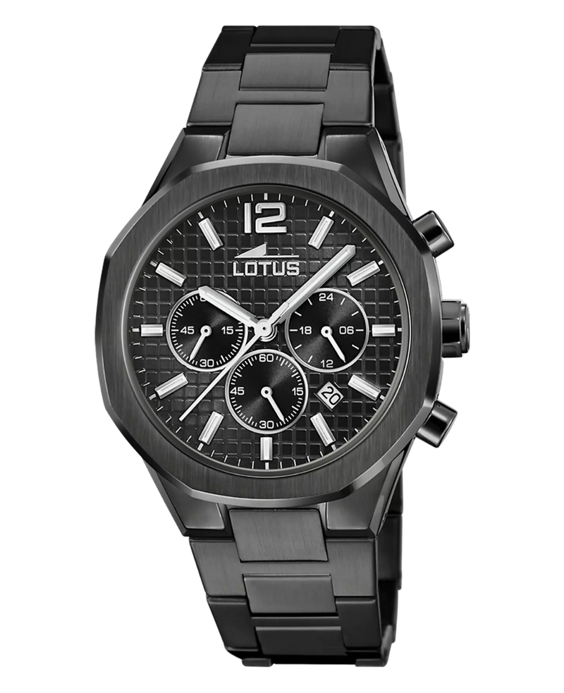 Lotus Freedom 18849/1 reloj hombre cronógrafo acero negro esfera negra