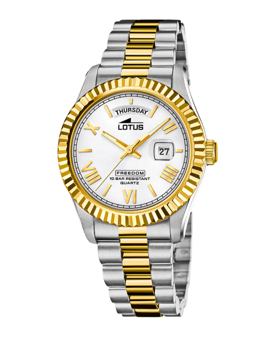 Lotus Freedom 18855/1 reloj hombre acero inoxidable esfera plateada pulsera multicolor