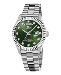 Lotus Freedom 18854/6 reloj hombre acero inoxidable esfera verde pulsera plateada