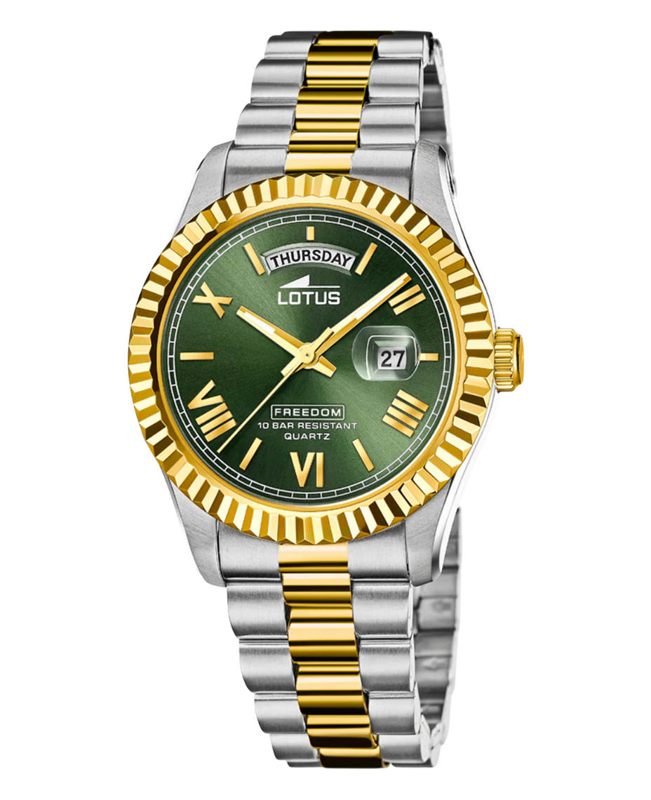 Lotus Freedom 18855/3 reloj hombre acero inoxidable esfera verde pulsera armys