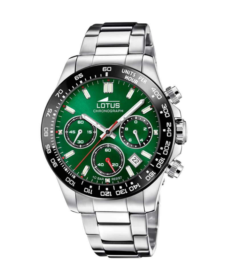 Lotus Freedom Cronógrafo 18912/5 reloj hombre acero esfera verde