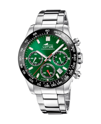 Lotus Freedom Cronógrafo 18912/5 reloj hombre acero esfera verde