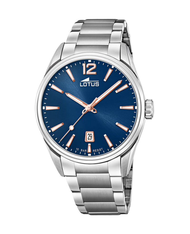 Lotus Classic 18692/2 reloj hombre acero azul esfera cristal mineral 42mm