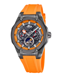 Lotus Classic 18946/3 reloj hombre acero plata lavanda correa naranja 46mm