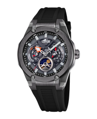 Lotus Classic 18946/6 reloj hombre acero inoxidable plata lavanda esfera negra correa caucho