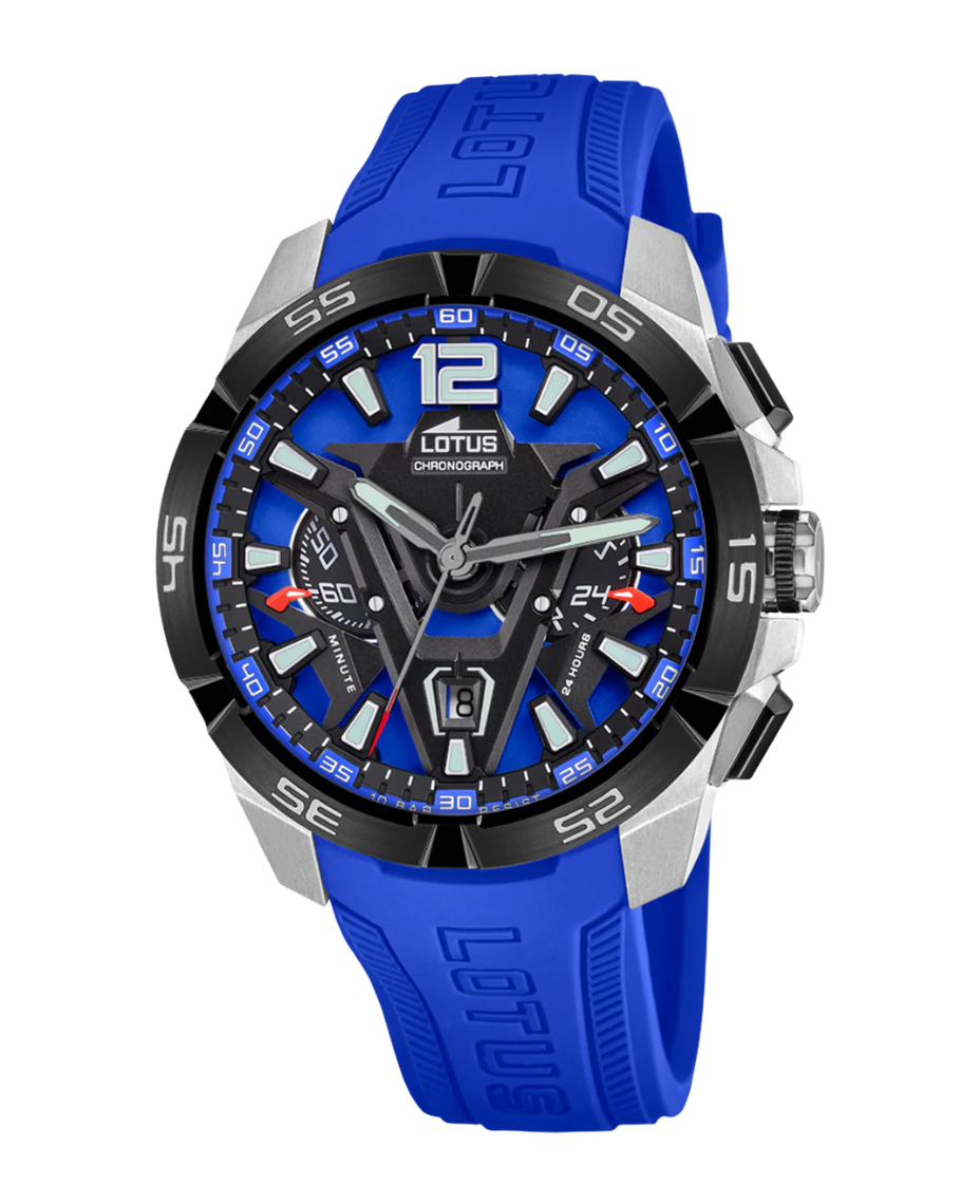 Lotus Classic 18944/4 reloj hombre cronógrafo acero azul con correa caucho