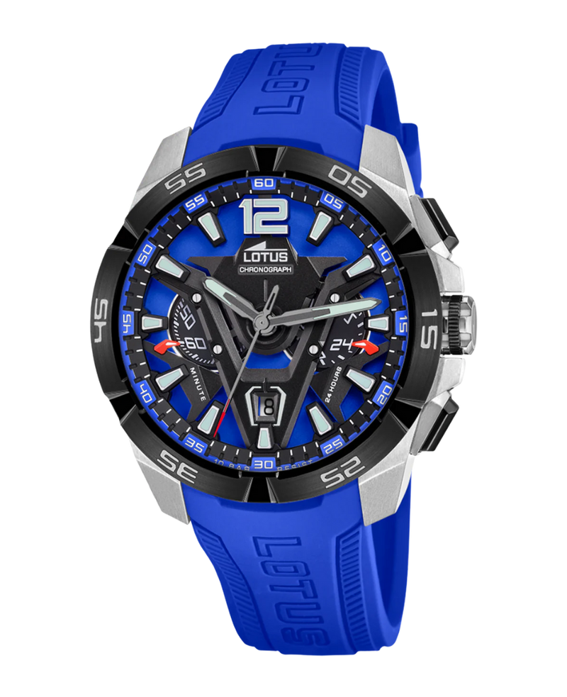 Lotus Classic 18944/4 reloj hombre cronógrafo acero azul con correa caucho
