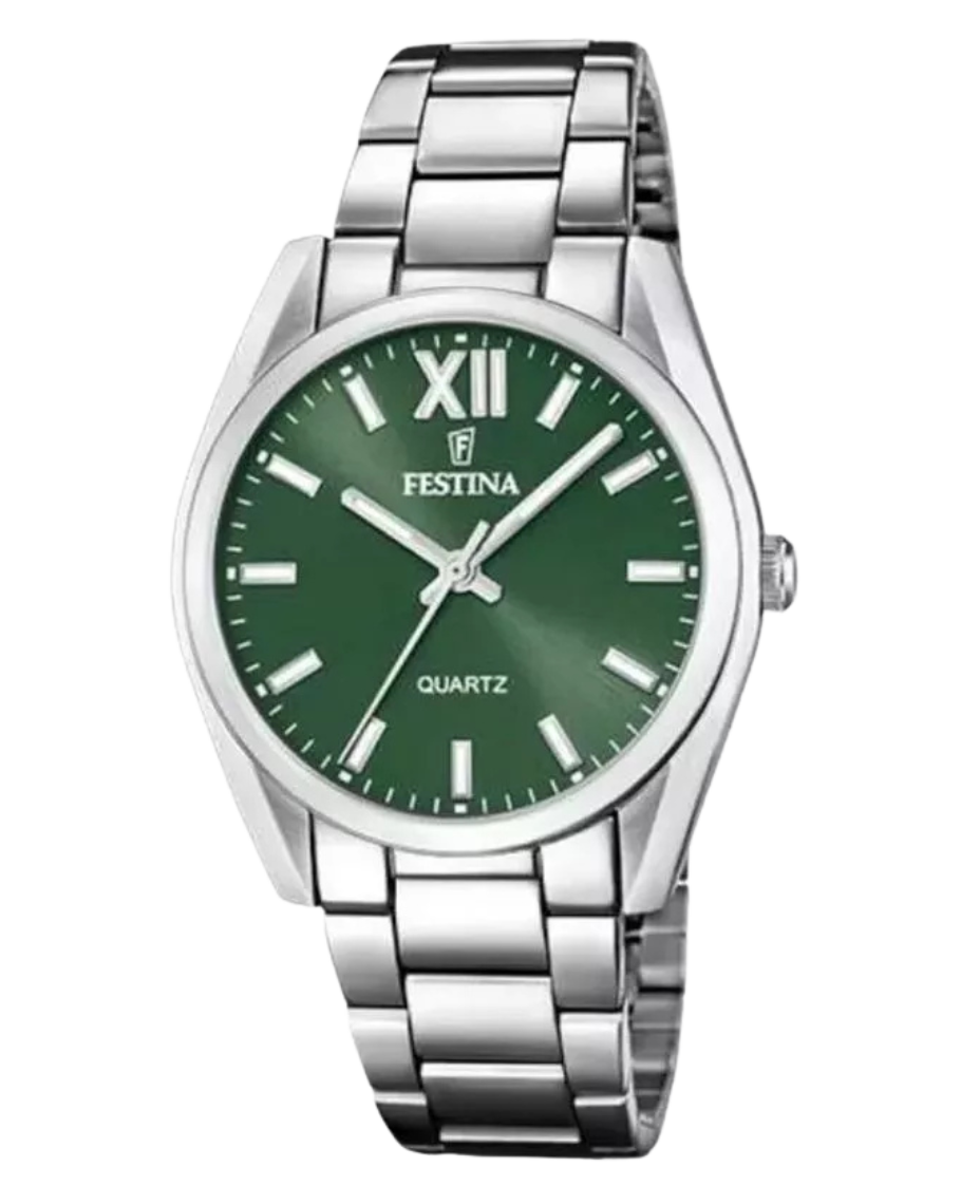 Festina F20622/4 reloj mujer acero inoxidable esfera verde elegante contemporáneo