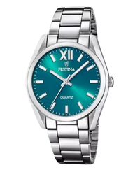Festina F20622/C reloj mujer acero esfera verde pulsera plateada