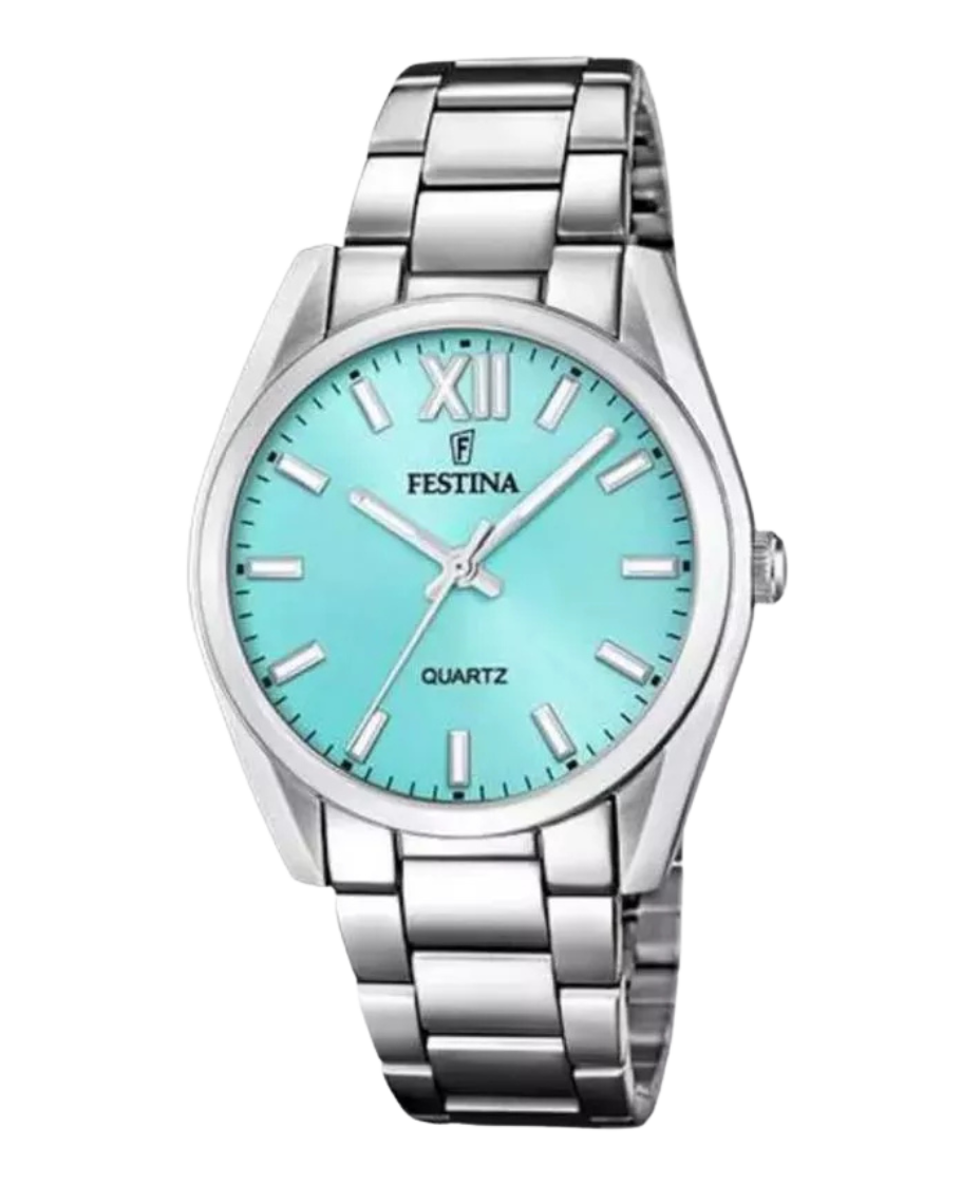 Festina F20622/D reloj mujer acero inoxidable esfera azul pulsera plateada