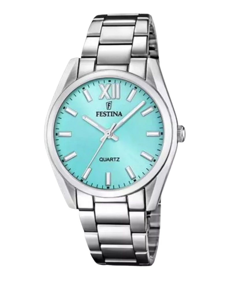 Festina F20622/D reloj mujer acero inoxidable esfera azul pulsera plateada