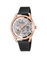 Festina Automatic F20628/3 reloj mujer acero inoxidable pulsera negra automático 35.5mm