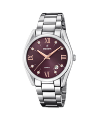 Festina Boyfriend F16790/E reloj mujer acero burdeos esfera contraste plateado