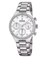 Festina Boyfriend F20401/1 reloj mujer acero gris esfera blanca cronógrafo