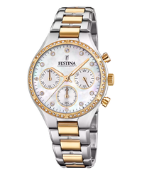 Festina Boyfriend F20402/1 reloj mujer acero beige esfera blanca cronógrafo