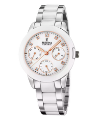 Festina F20497/1 reloj mujer acero inoxidable blanco multifunción cristal zafiro