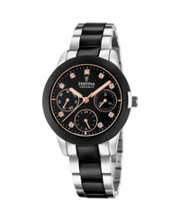 Festina F20497/3 reloj mujer acero inoxidable negro multifunción cristal zafiro