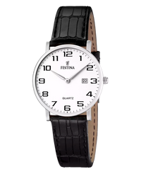 Festina Classics F16477/1 reloj mujer acero blanco piel negra