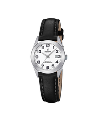 Festina Classics F20447/1 reloj mujer acero blanco correa piel negra