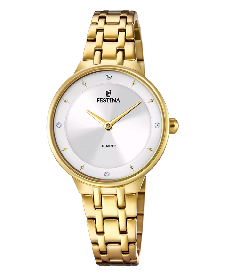 Festina Mademoiselle F20601/1 reloj mujer acero plateado pulsera dorada