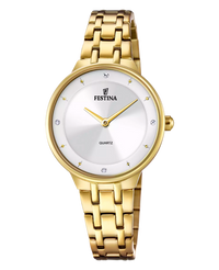 Festina Mademoiselle F20601/1 reloj mujer acero plateado pulsera dorada