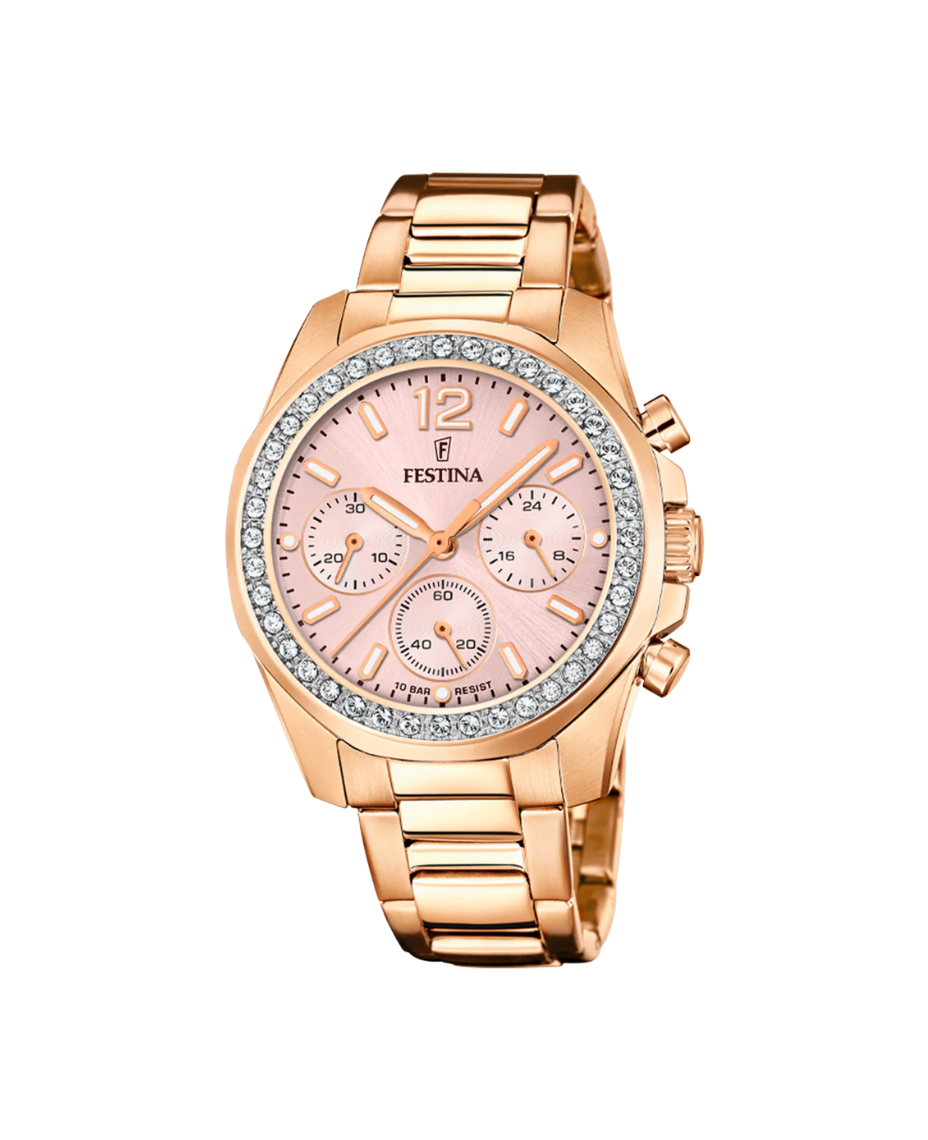 Festina Rainbow Cronógrafo F20639/6 reloj mujer acero rosa esfera rosa