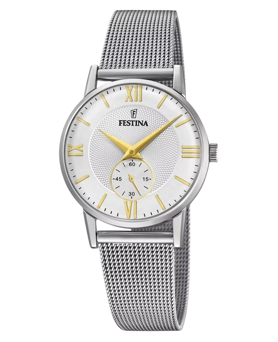 Festina Retro F20572/2 reloj mujer acero inoxidable plateado 29mm esfera plateada