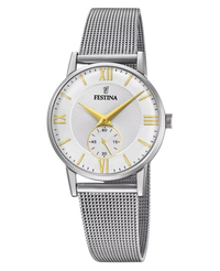 Festina Retro F20572/2 reloj mujer acero inoxidable plateado 29mm esfera plateada
