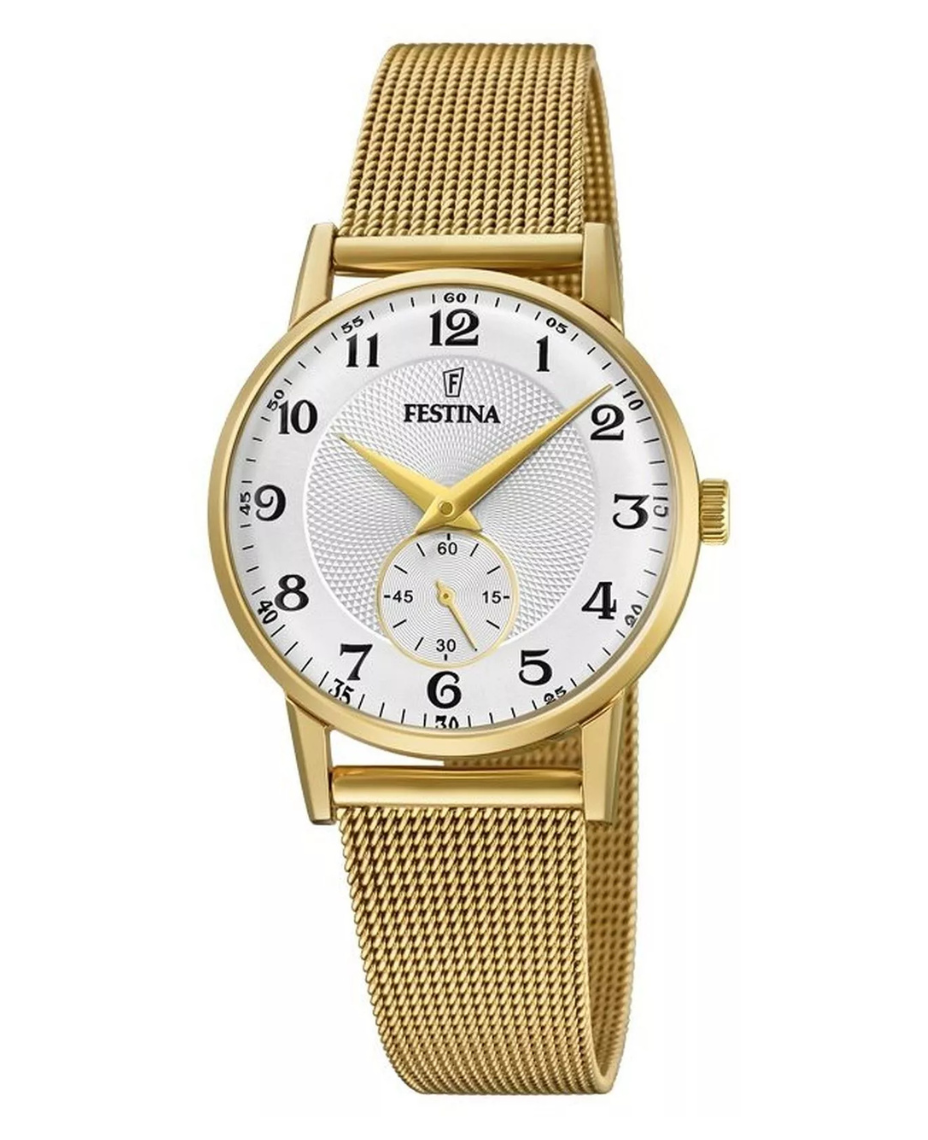 Festina Retro F20573/1 reloj mujer acero plateado elegante clásico