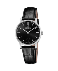 Festina Swiss Made F20013/4 reloj mujer acero negro con correa de piel