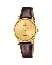 Festina Swiss Made F20017/2 reloj mujer acero beige correa piel marrón