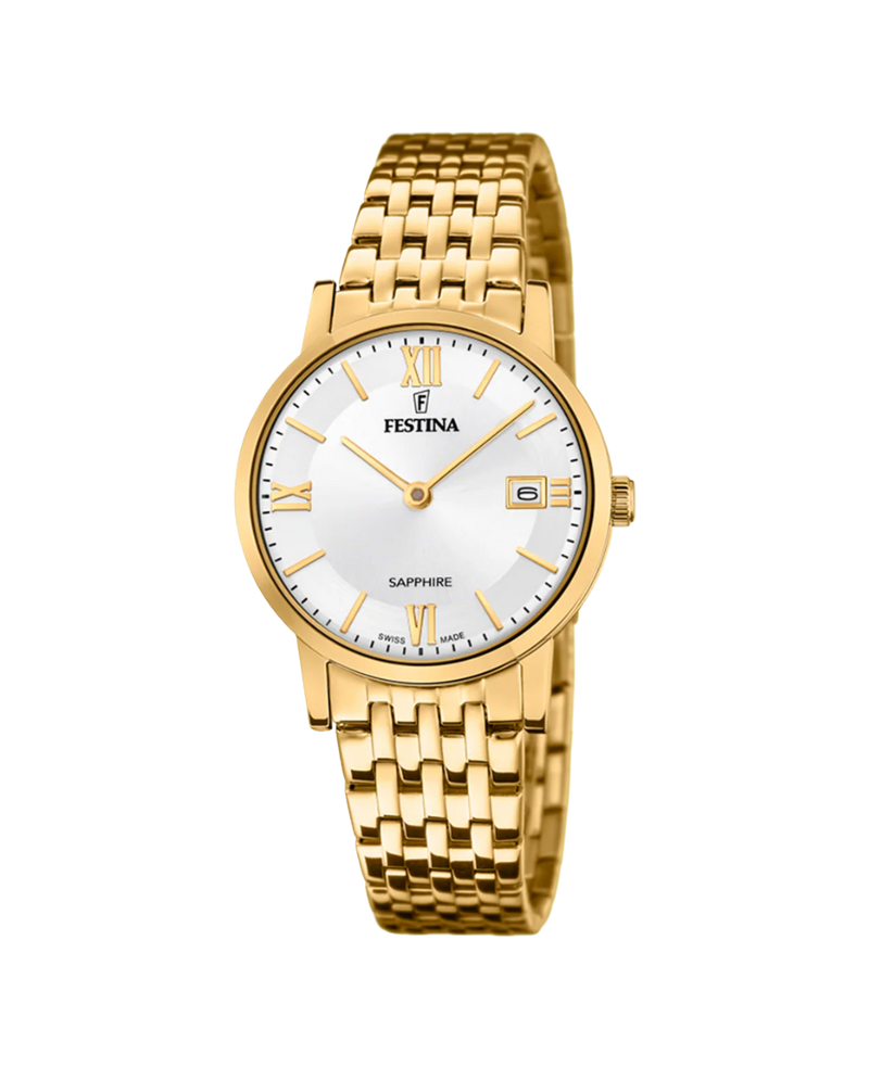 Festina Swiss Made F20021/1 reloj mujer acero plateado dorado bicolor