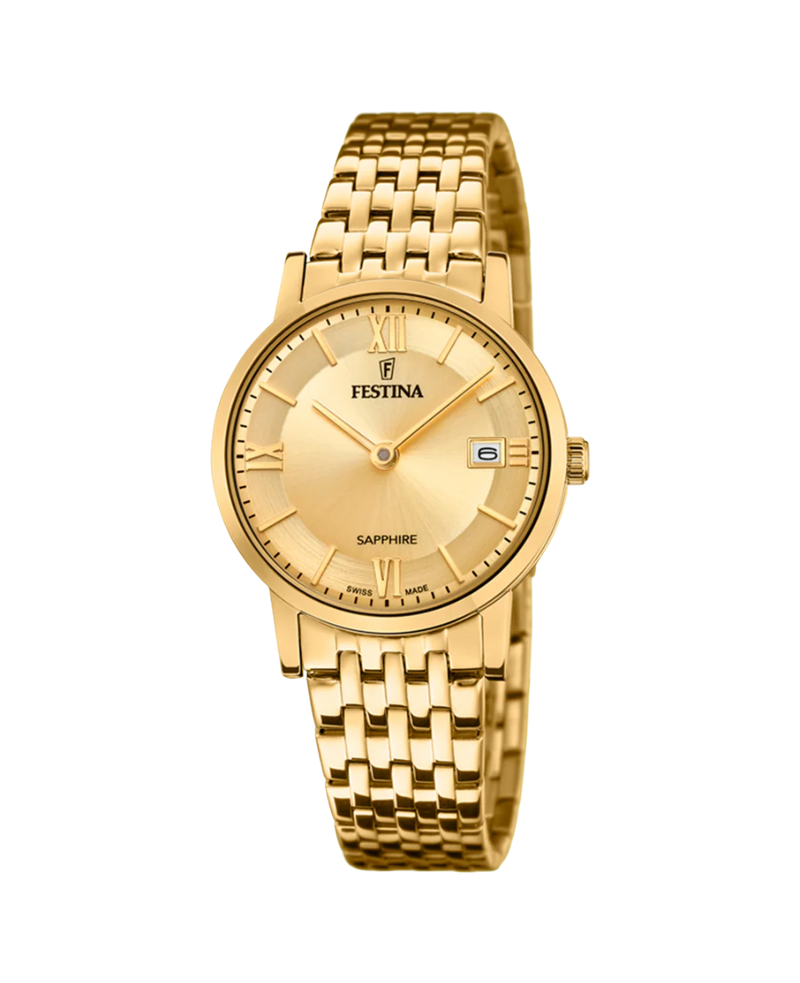 Festina Swiss Made F20021/2 reloj mujer acero beige dorado