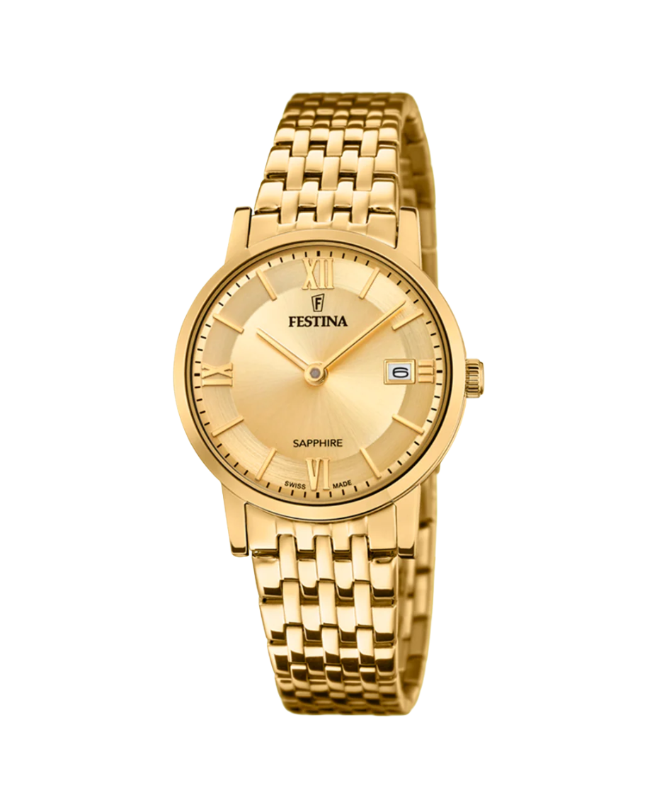 Festina Swiss Made F20021/2 reloj mujer acero beige dorado